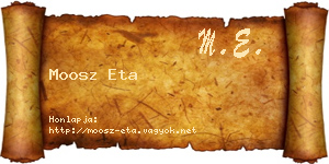 Moosz Eta névjegykártya